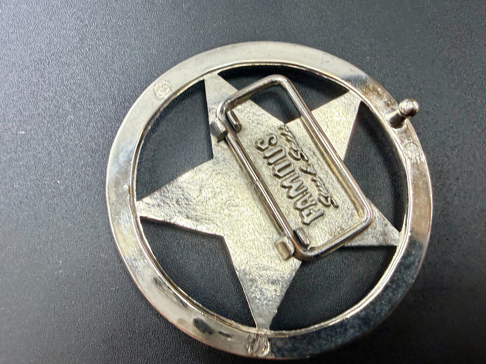 Famous Stars & Straps Five Point Star Logo See-Trough Silver Color Belt Buckle