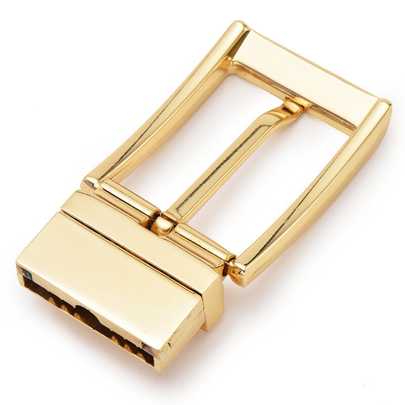 Men Reversible Belt Head Rotary Pin Buckle Alloy Metal Belt Buckle Single Prong
