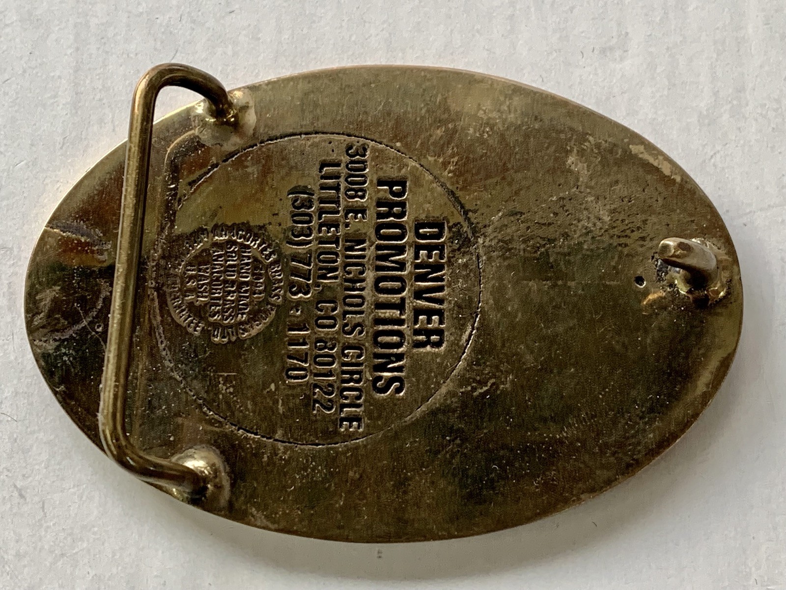 Denver International Safety Team Brass Belt Buckle 1994