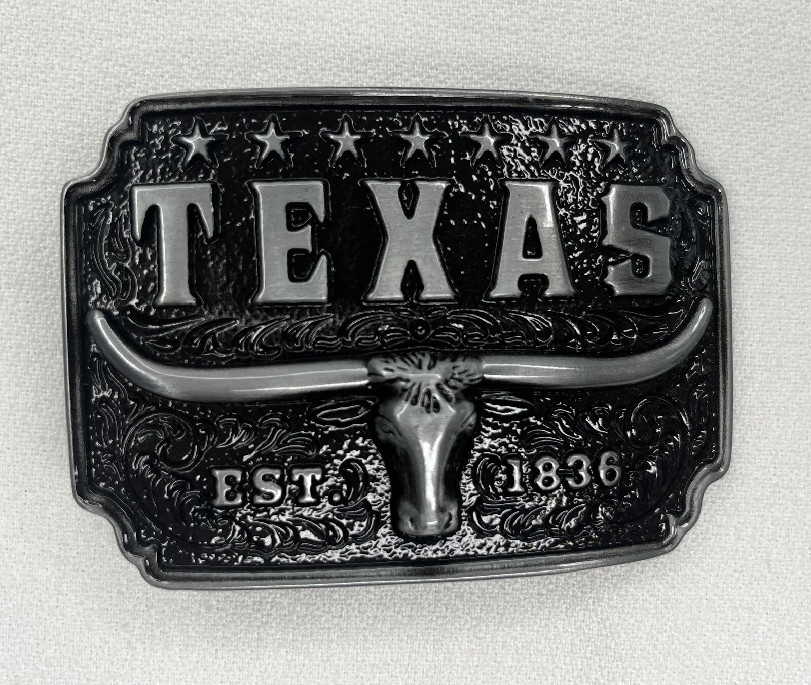 Cowboy Texas Long Horn Silver Metal Belt Buckle