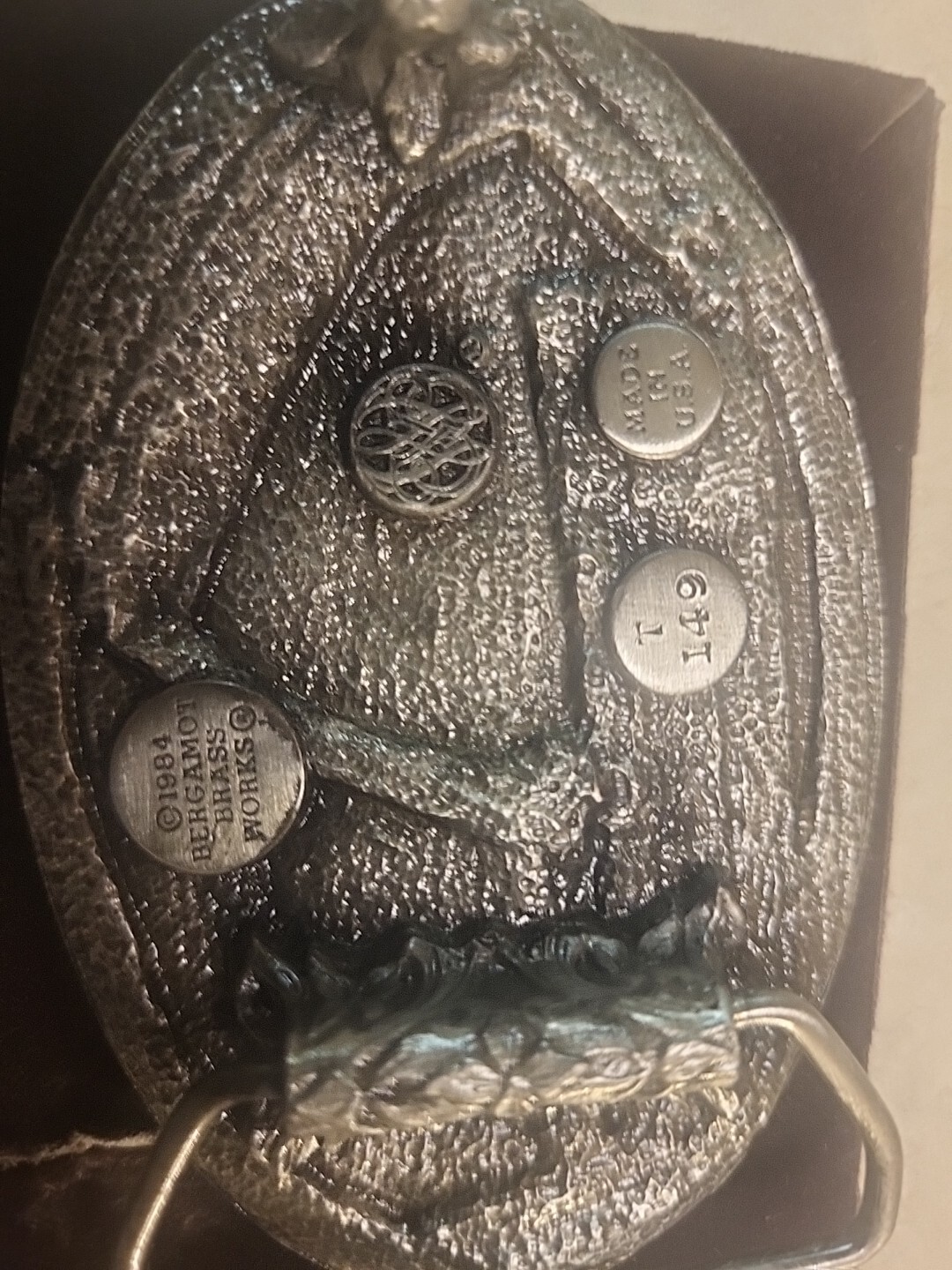 Vintage Bergamot Belt Buckle T149 1984 USA made,