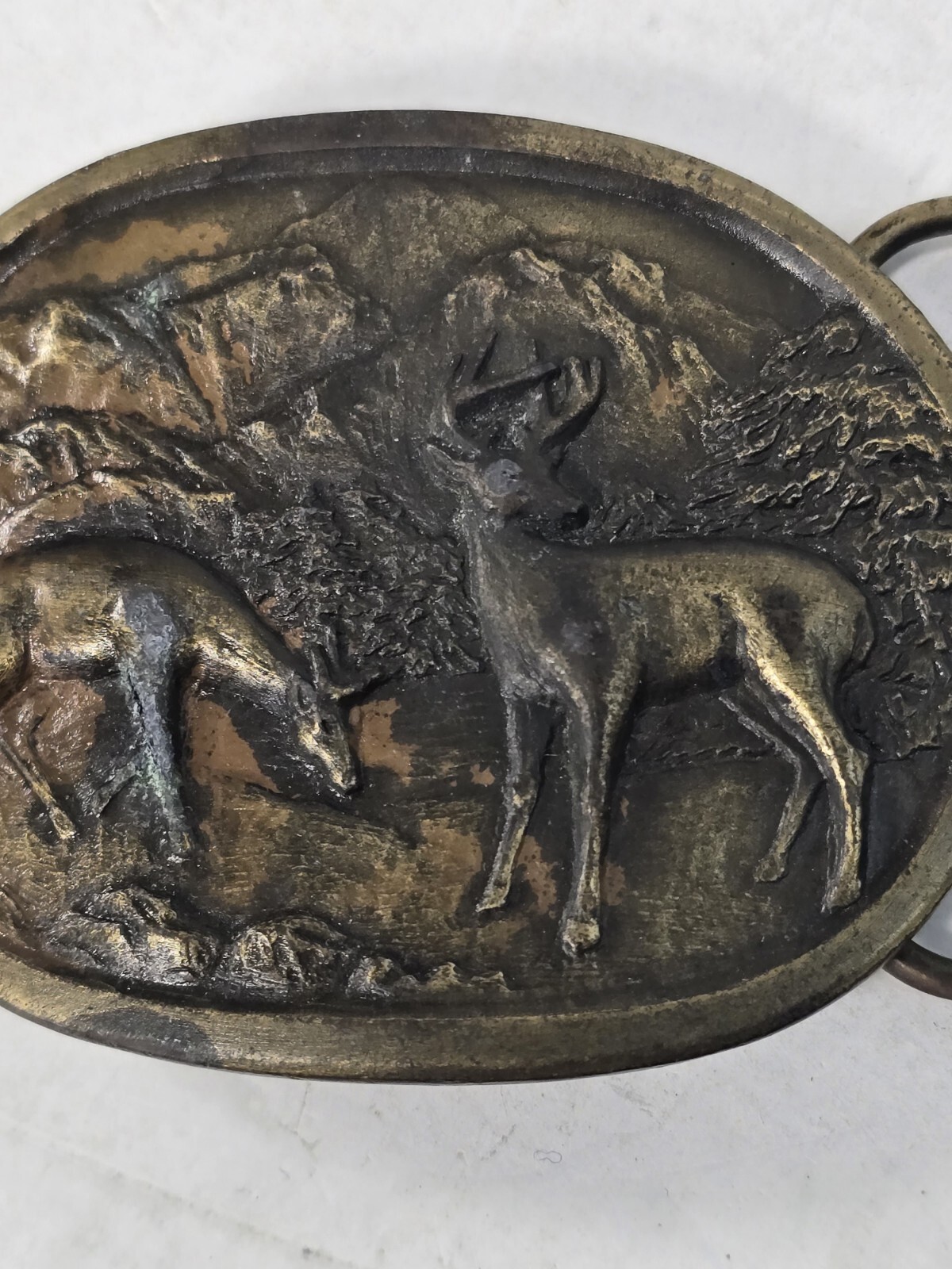 Vintage Deer Belt Buckle Indiana Metal Craft