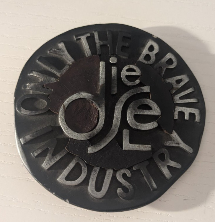 Vintage 90s Only The Brave Industry Diesel Belt Buckle Y2K Diameter 9cm