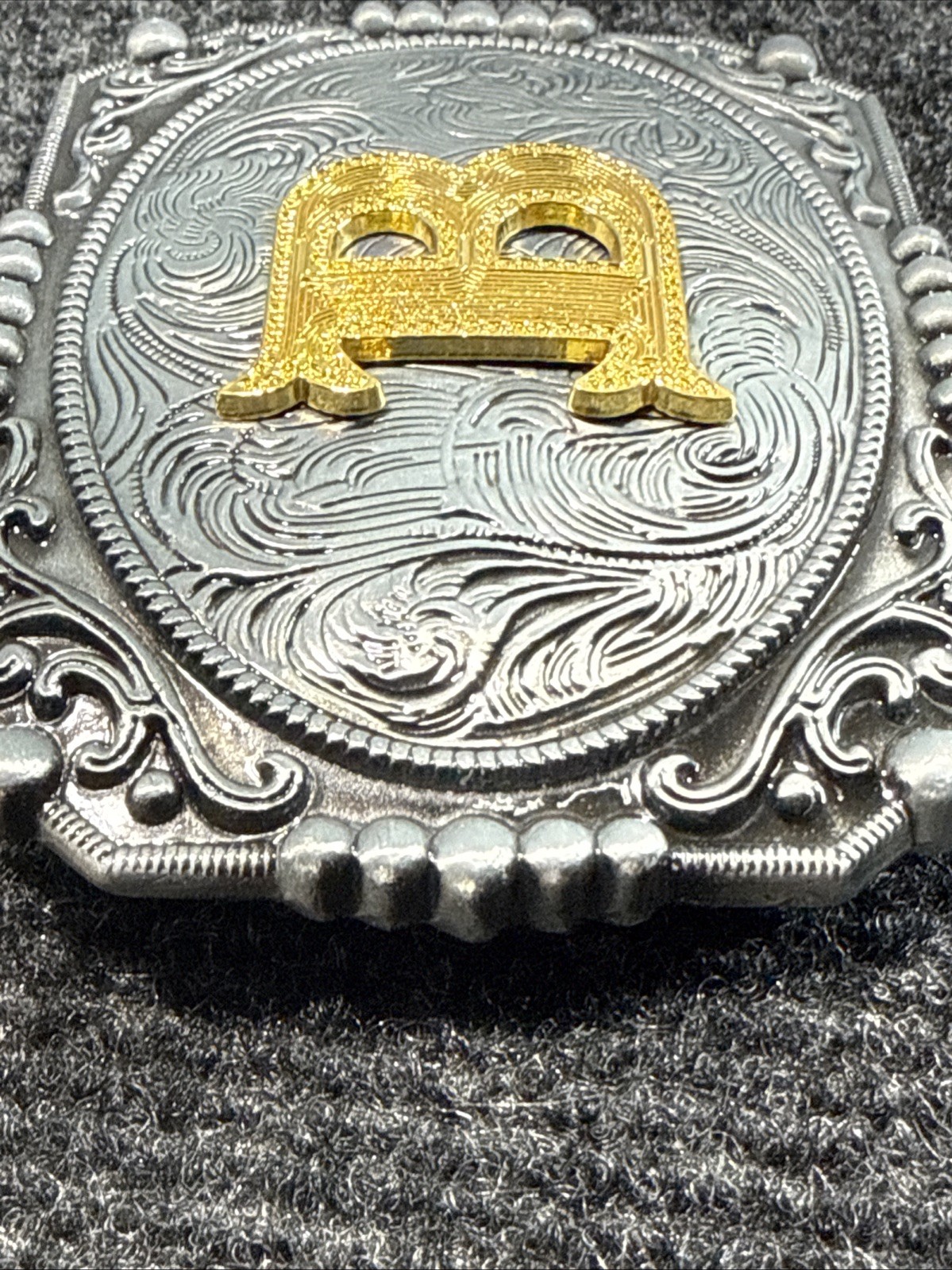 NEW INITIAL  » B  » RODEO BIG COWBOY WESTERN BELT BUCKLE