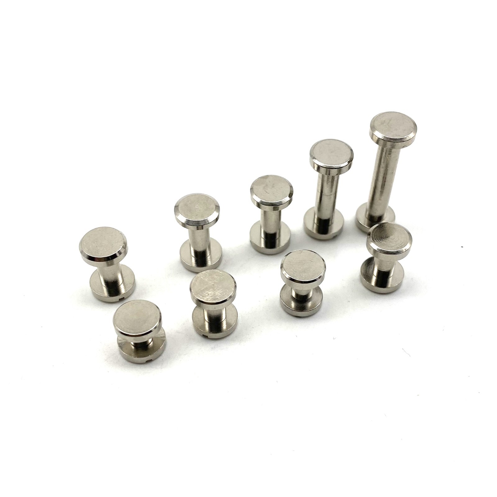 10mmDiameter Post Sliver Brass Chicago Screw Leather Crafting Screw Rivets 10pcs