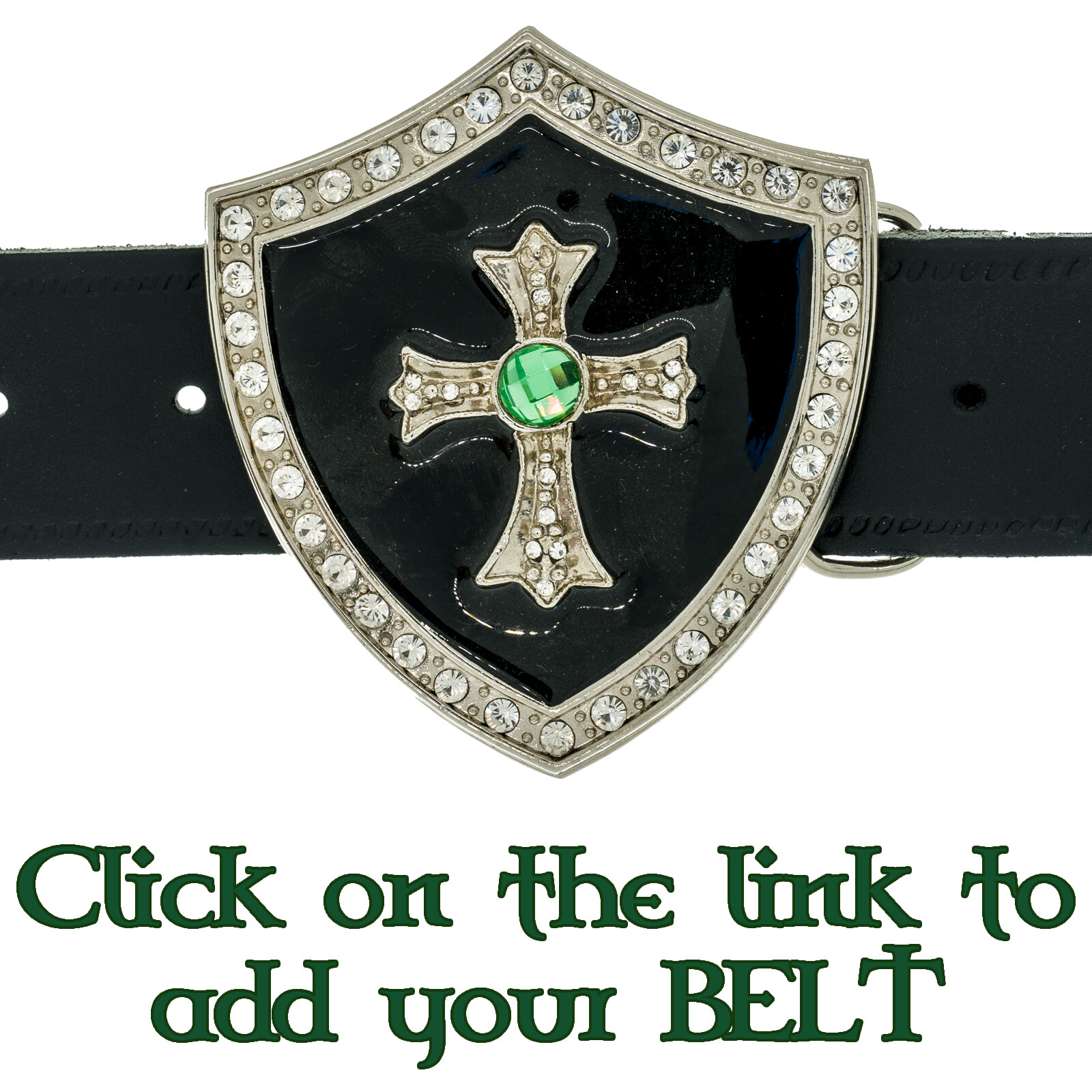 Bling Shield Heraldic Cross Belt Buckle Metal Biker Gothic Pagan UK