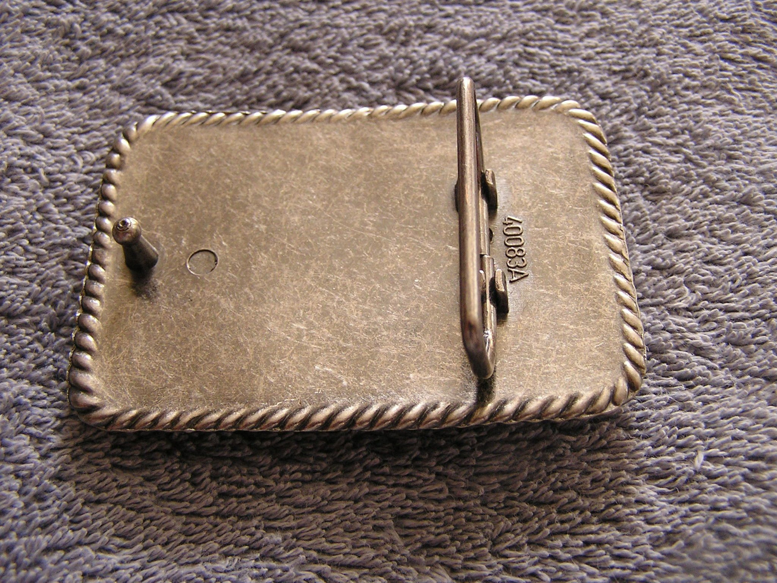 Vintage Belt Buckle with Beaded Design