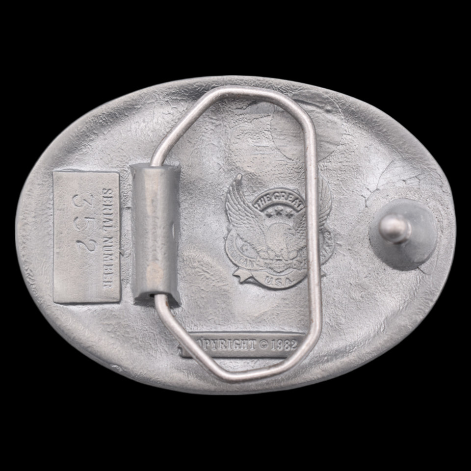 End of The Trail Motif Horseback Native American Belt Buckle