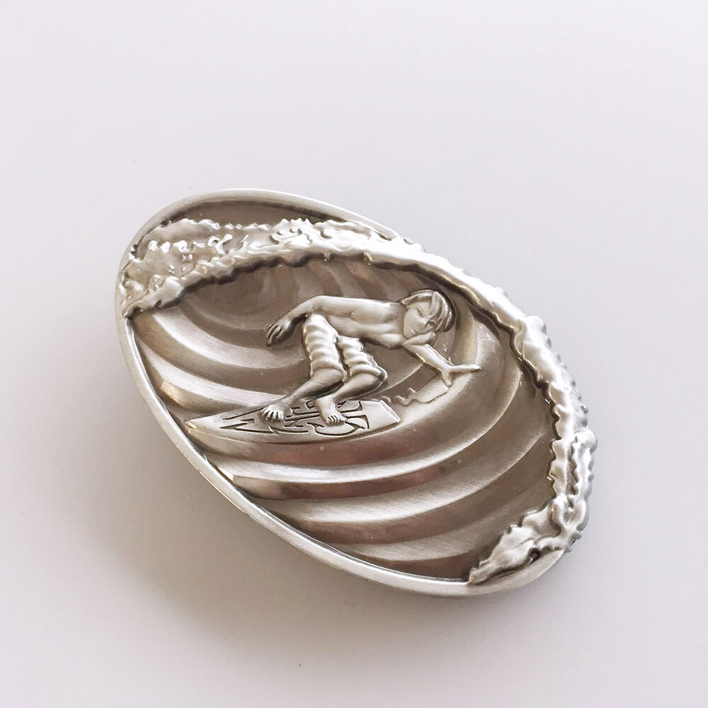 Vintage Style 3D Surfing Play Boy Oval Belt Buckle Gurtelschnalle