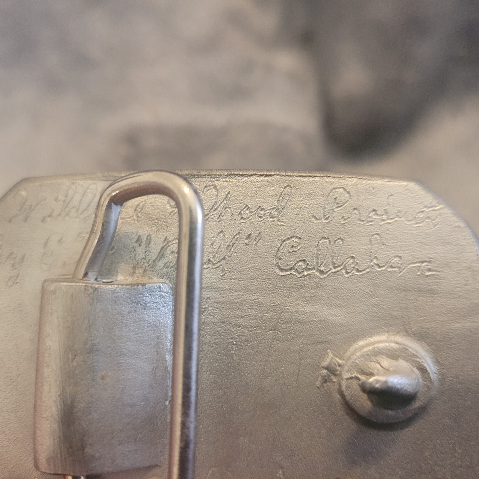 Vintage Bill Callahan Signed Bass Buckle Belt Wildlife in Pewter.