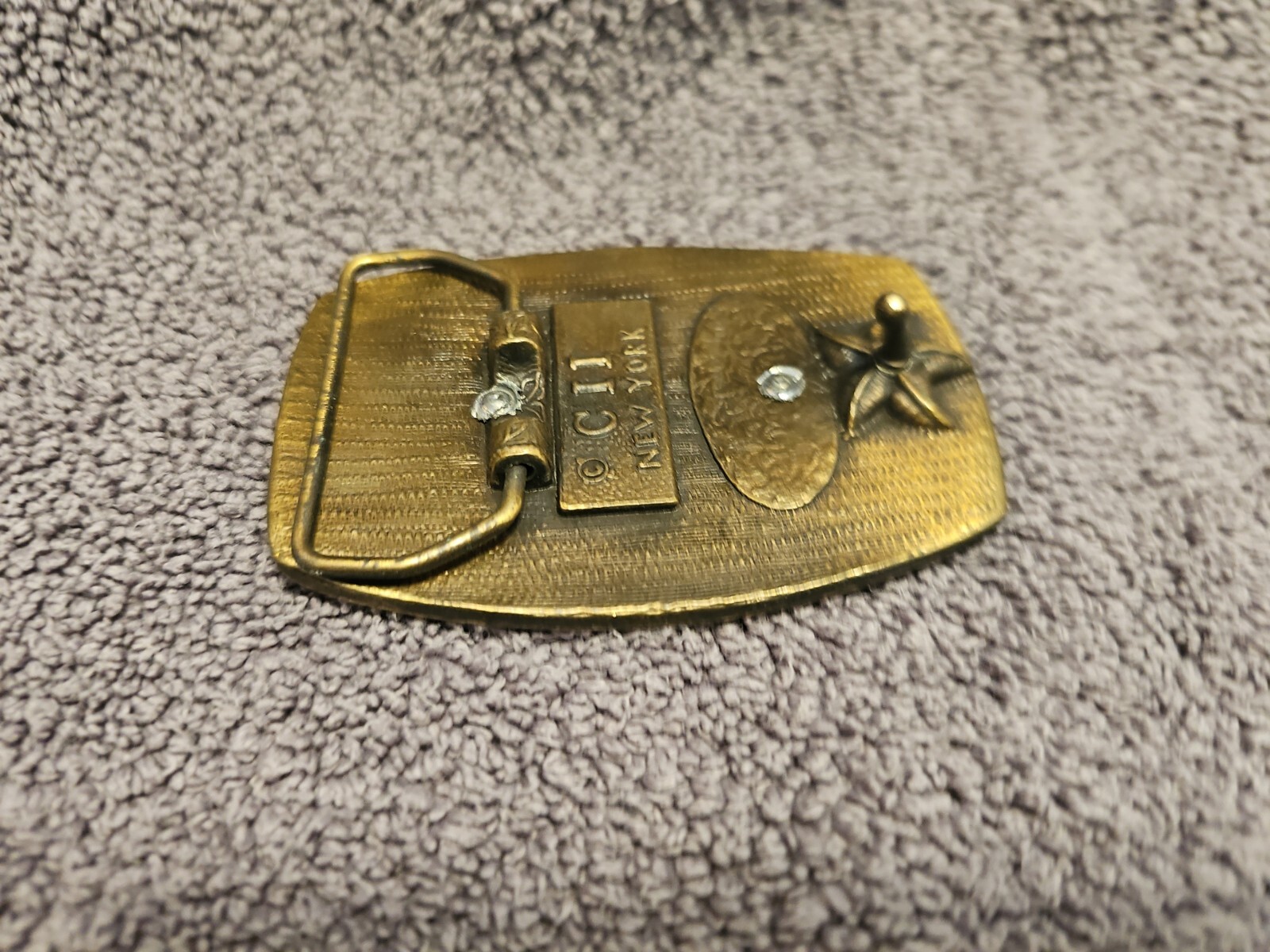 Train Railroad Belt Buckle Orange Brass Cii New York Vintage – DEBLOT