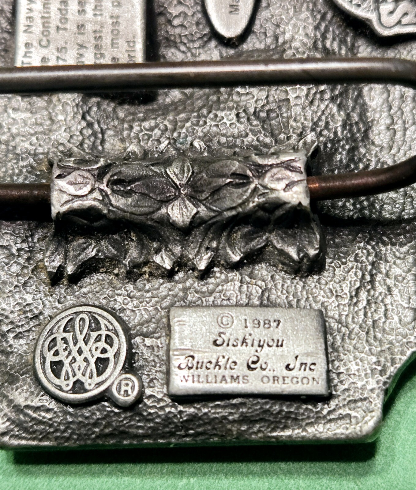 Vintage U.S. 🚢NAVY🚢 Pewter Belt Buckle SISKIYOU BUCKLE CO. Oregon, USA 1987