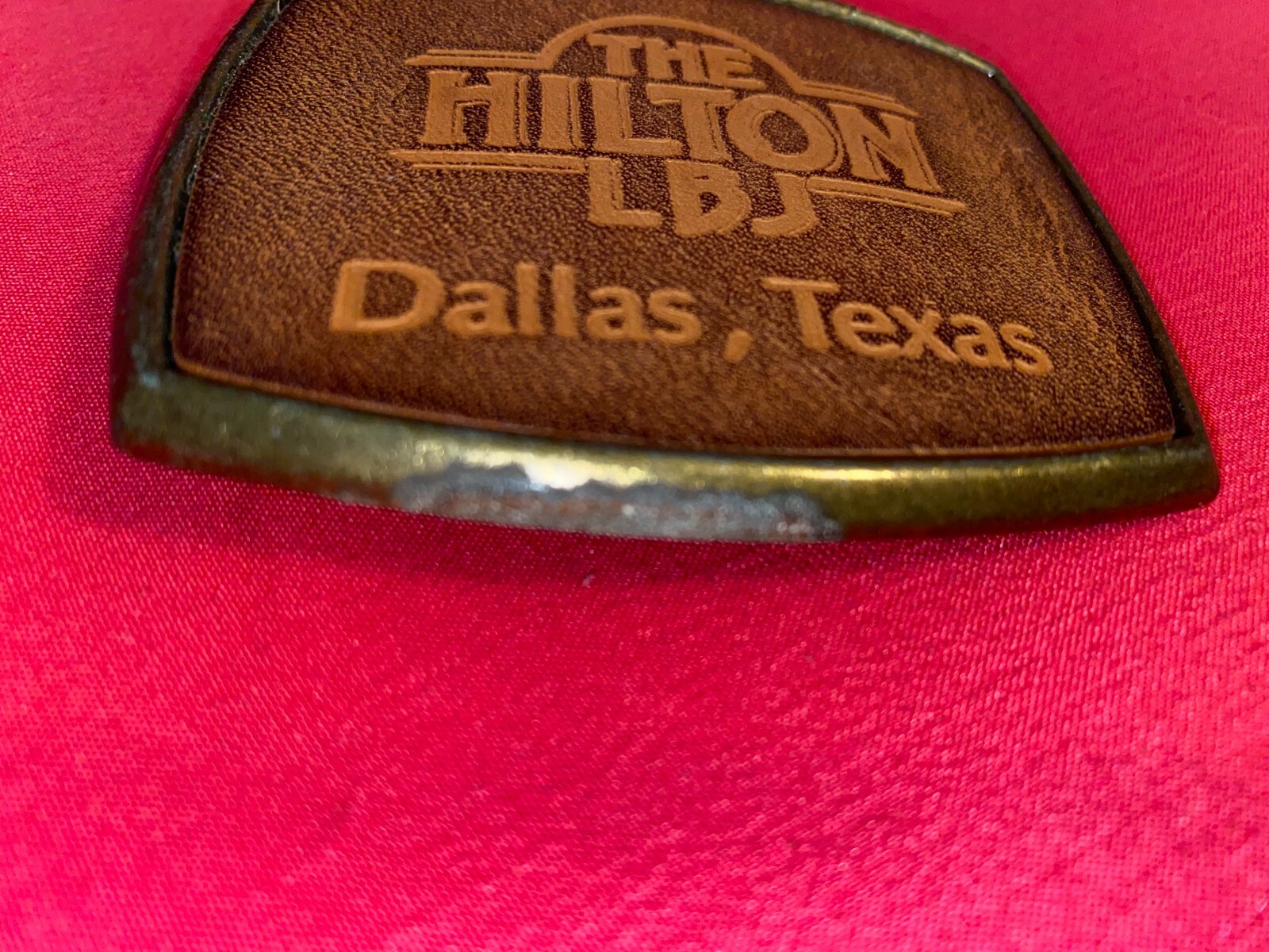 Vintage The Hilton LBJ Dallas, Texas Belt Buckle