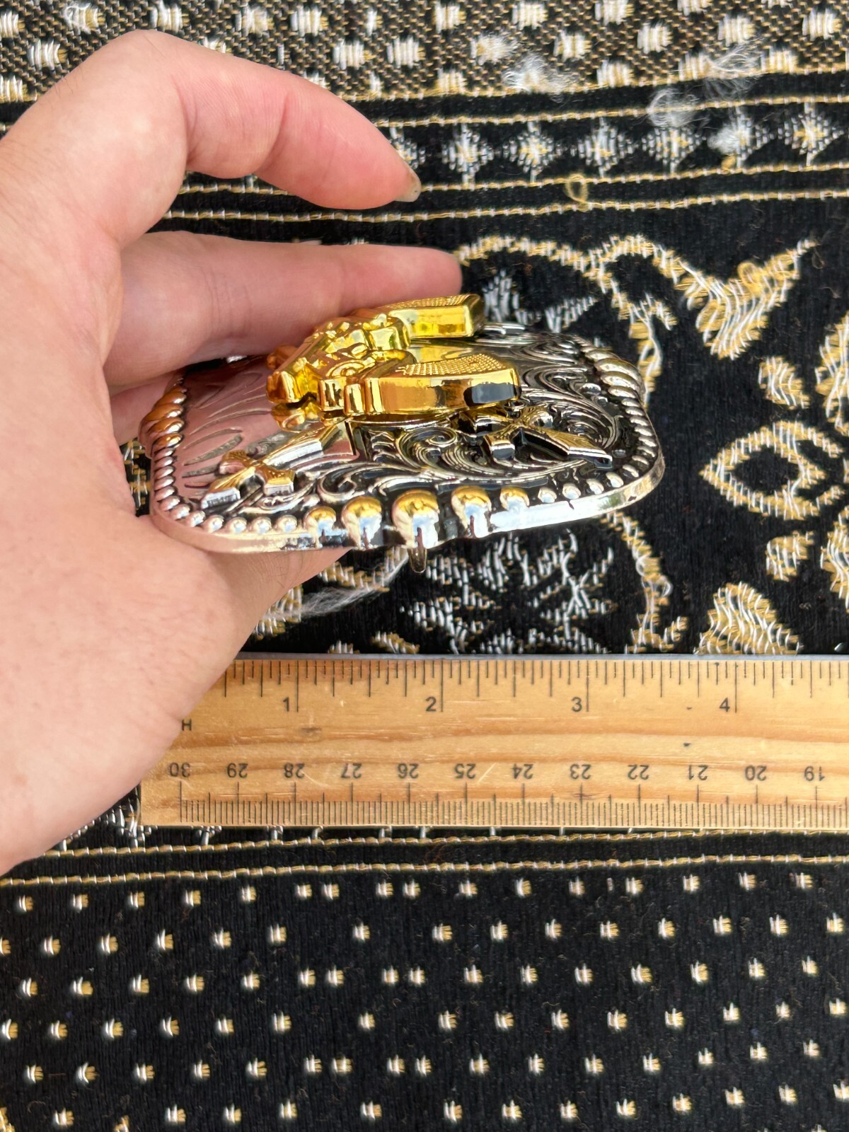 Western Buckle Gold Black Silver Guns 2nd Amend Cowboy 2 »Buckle Hebilla Vaquero