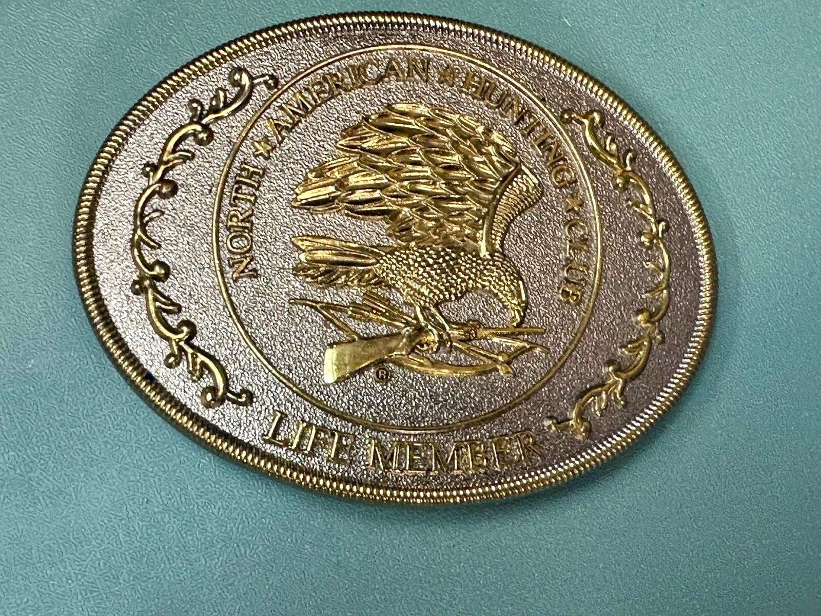 North American Hunting Club Belt Buckle Of Life Member Eagle Rifle Emblem