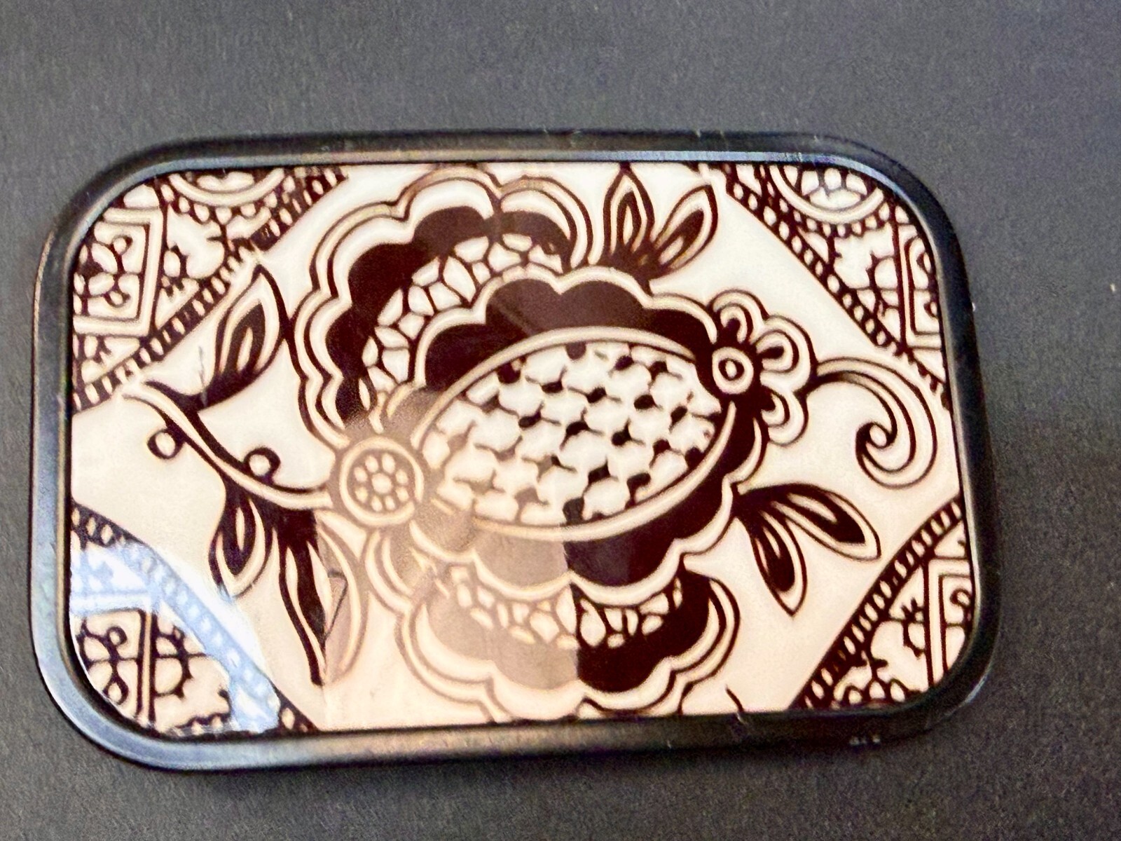 Flower Art Floral Theme Hand Painted Enamel Belt Buckle by Buckle Down