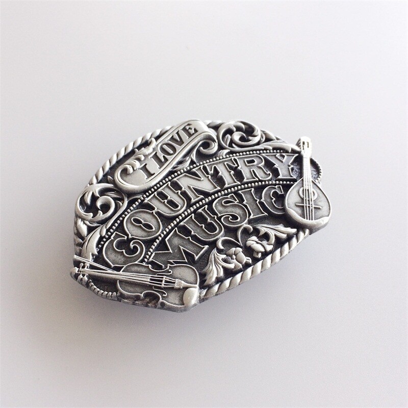 Antique Silver Western Wildlife Country Music Belt Buckle also Stock in the US