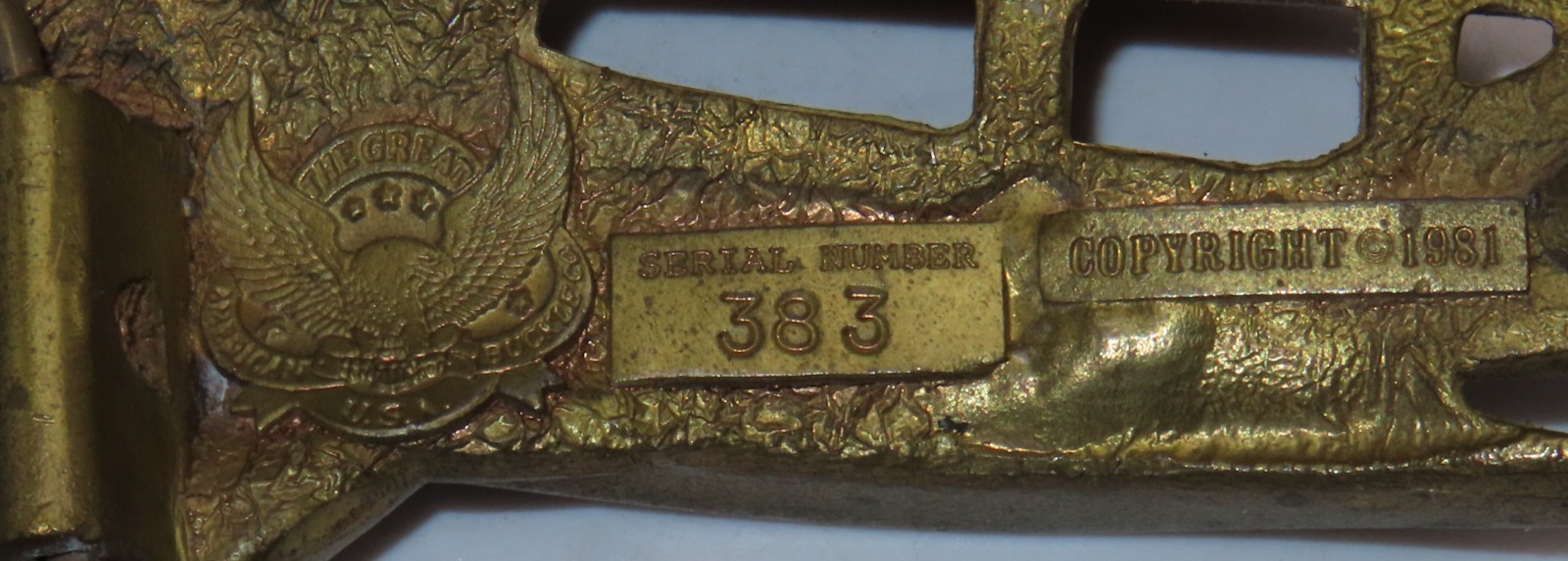 Great American Buckle Co Biplane Brass Belt Buckle