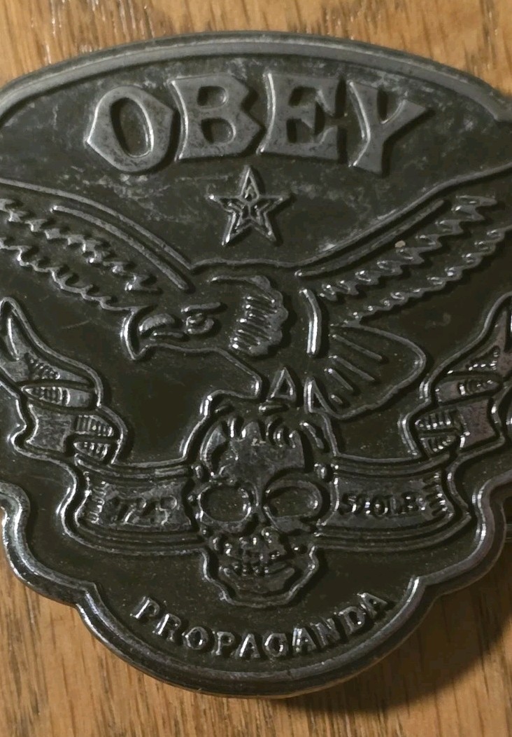 Shepard Fairey Obey Posse Eagle Skull Belt Buckle Streetwear Propaganda Unused