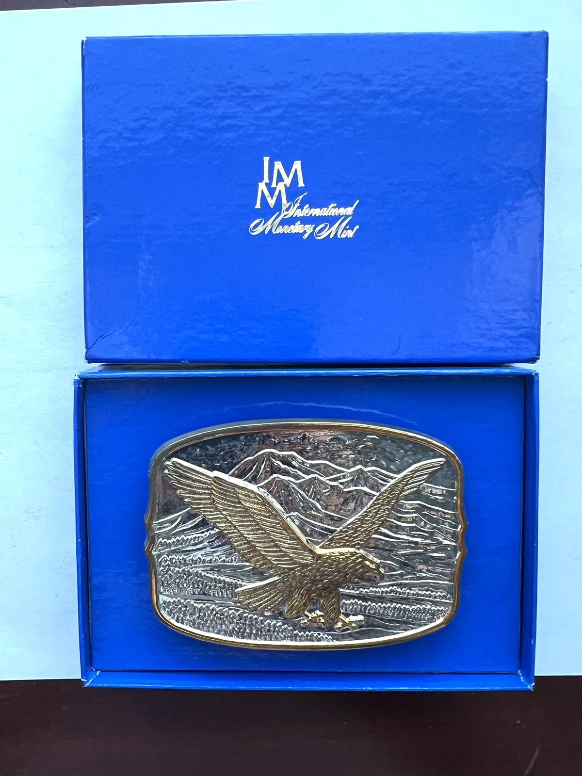 Classic Soaring EAGLE AMERICAN BELT BUCKLE Two Tone