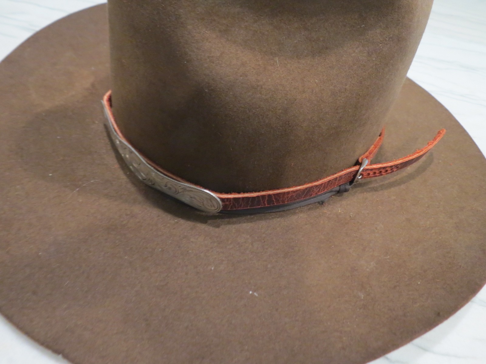 Sterling Silver Southwestern Hand Tooled Concho Hat Band #5