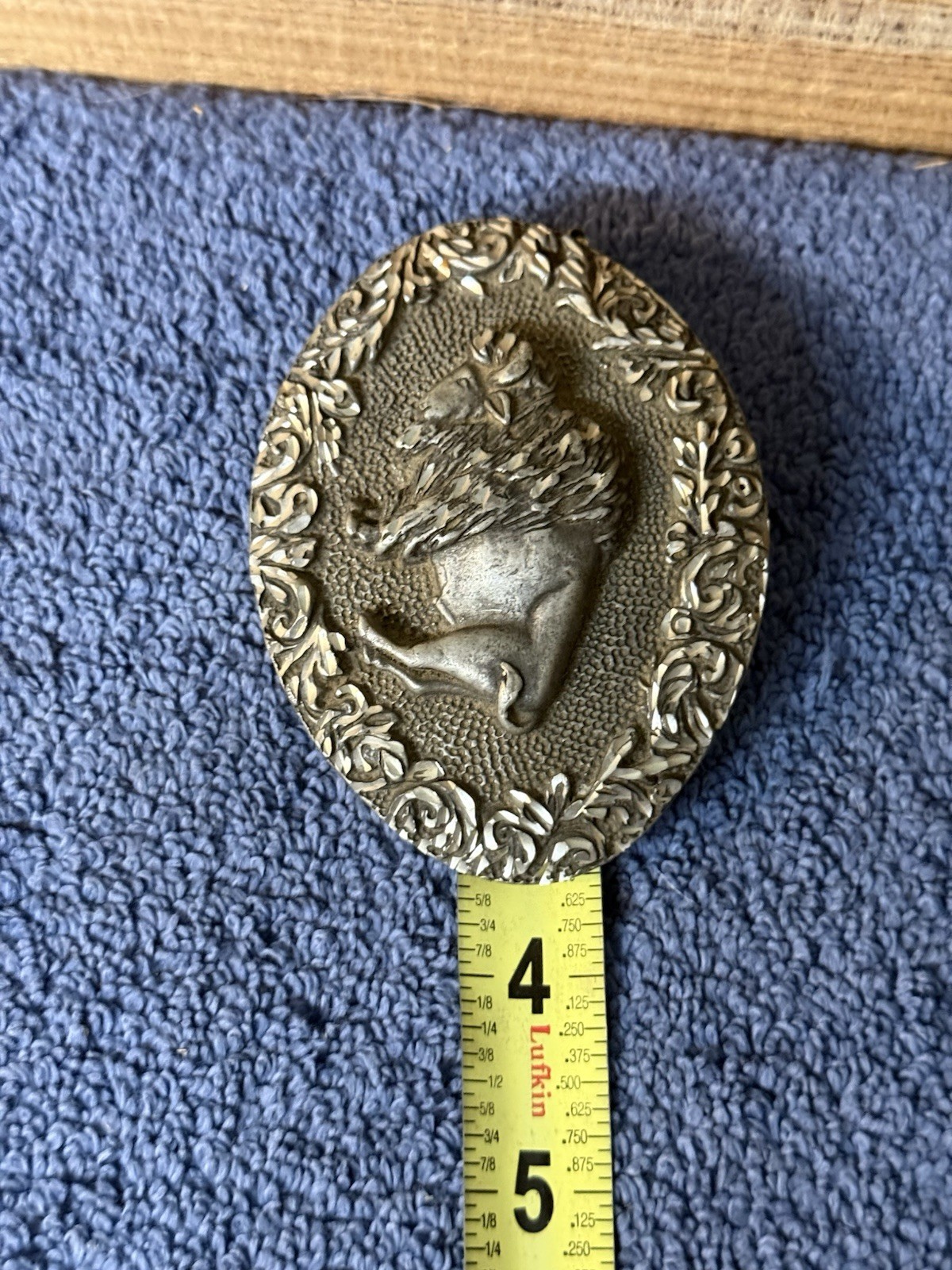 Vintage EGE American Bison Pewter Belt Buckle Buffalo 1993 Made In USA