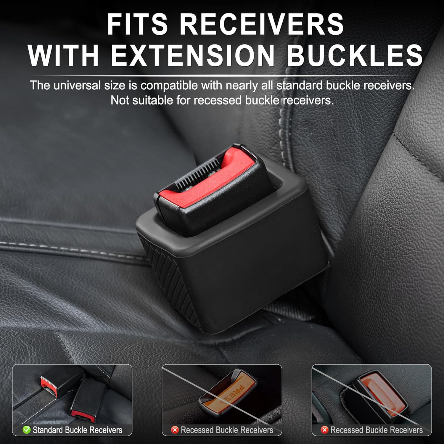 2PCS Seat Belt Buckle Holder Silicone Fixer Keeps Buckle Upright