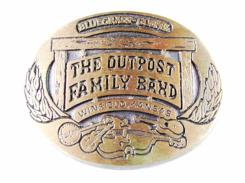 1985 The Outpost Family Band Belt Buckle By PRAIRIE ENTERPRISES 31616