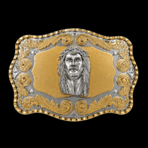 BELT BUCKLE JESUS GOD LORD FATHER RELIGIOUS CHRISTIANITY GOLD TONE BUCKLES