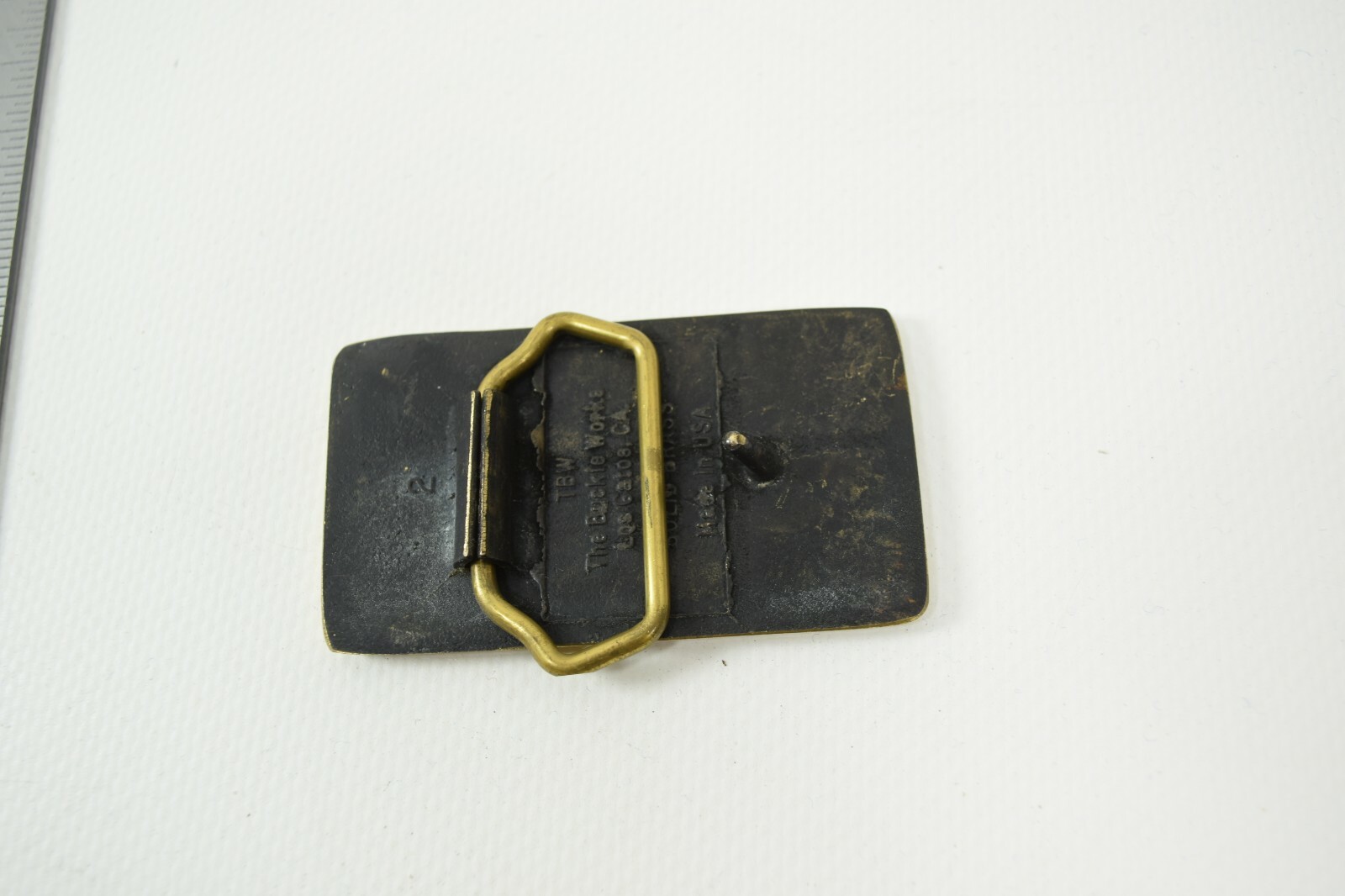 Vintage Solid Brass Belt Buckle Caron Compactor Company by TBW Made in USA!