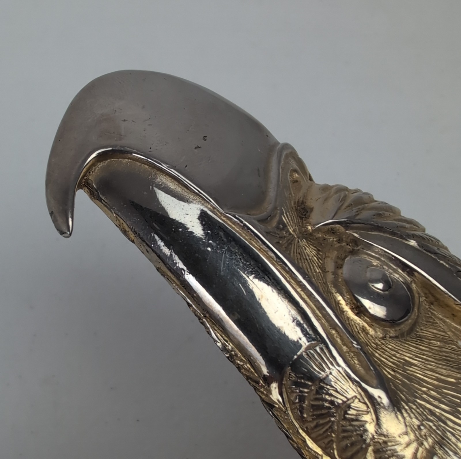 Vintage 1971 Sandy Val Pewter Eagle Head Belt Buckle Gold Silver Tone 3D Large