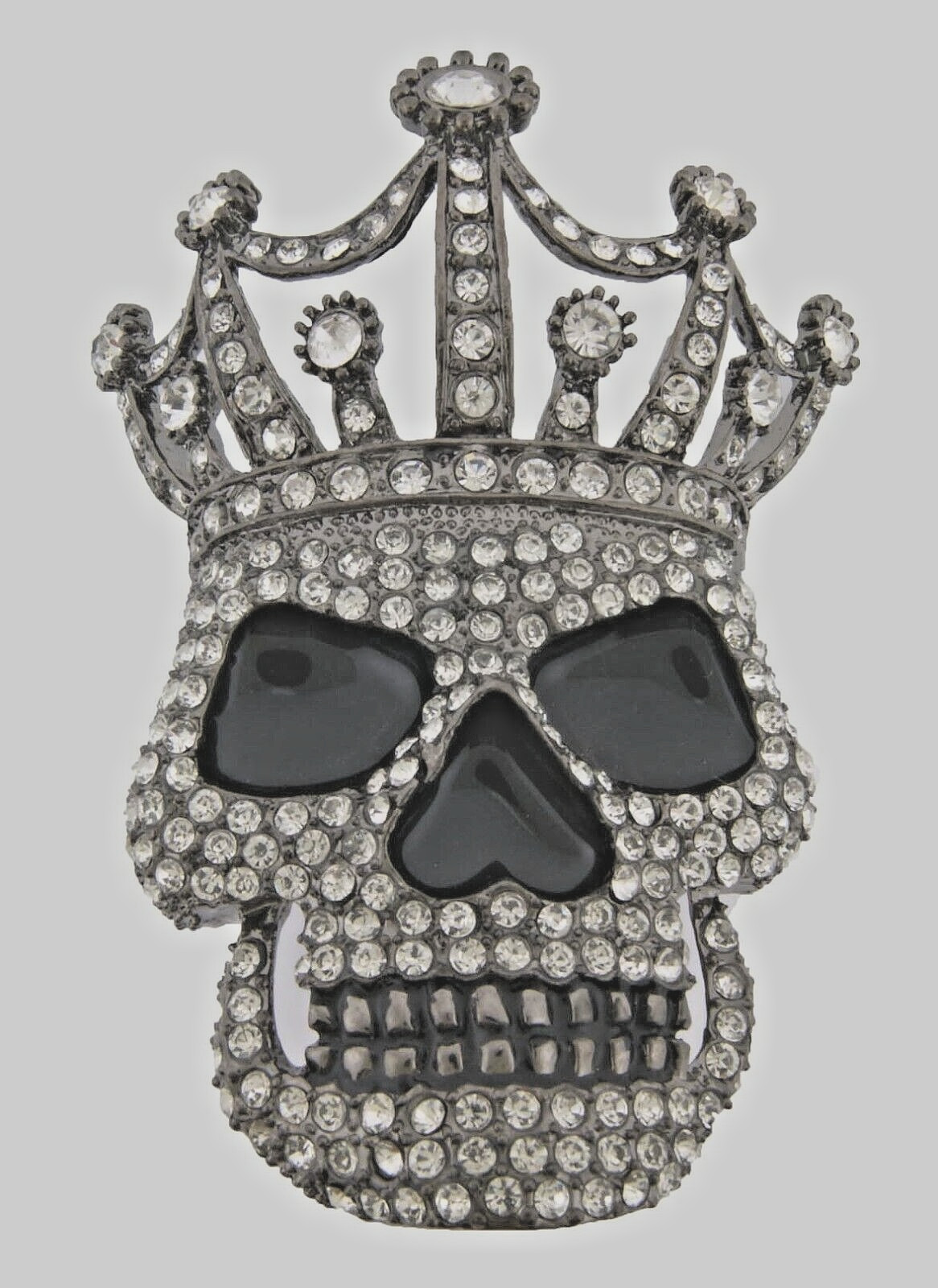 Skull Belt Buckles Gunmetal Crown Men Bling Pirate Sign Halloween Party Costume
