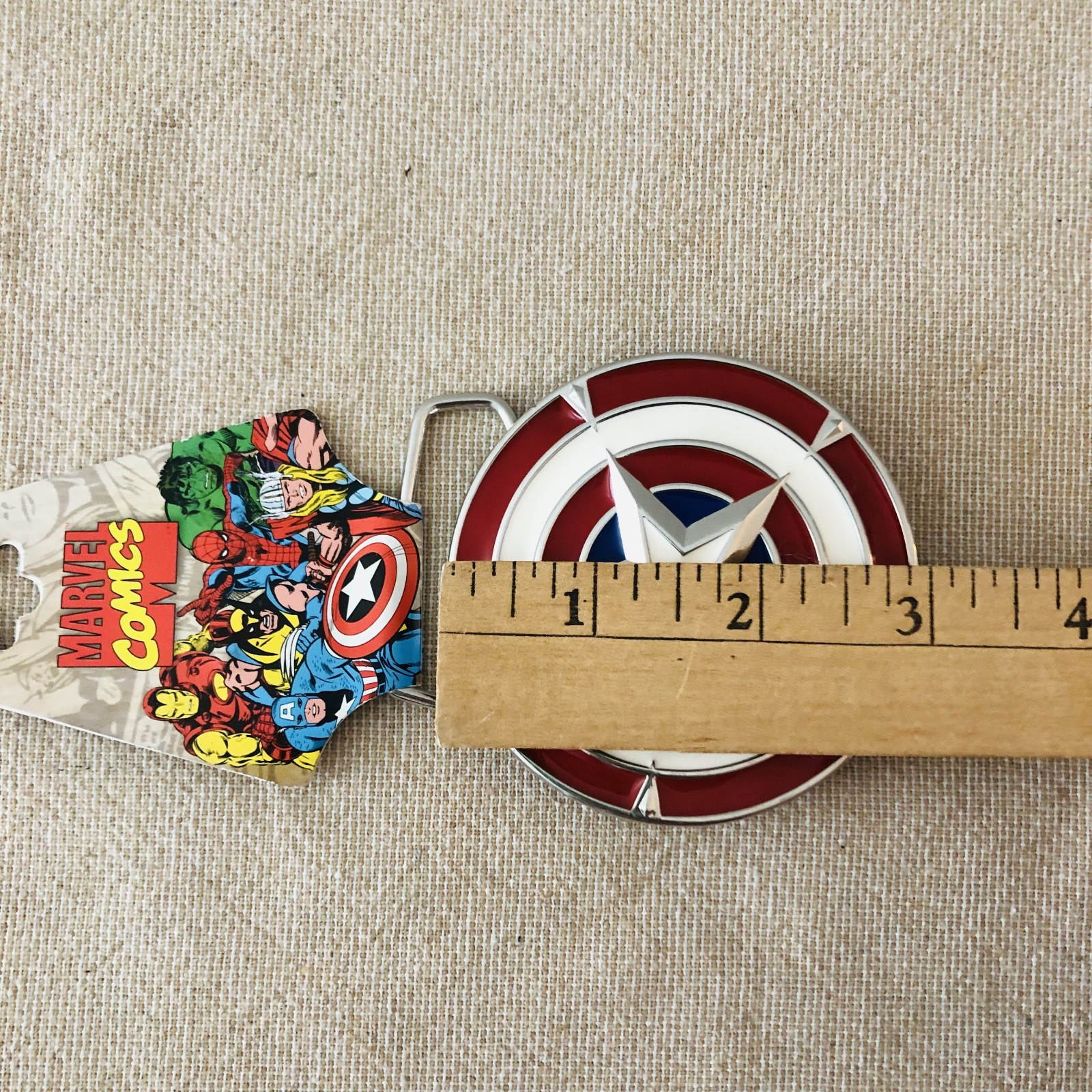Marvel Comics Captain America Shield Metal Belt Buckle Vintage 1990s
