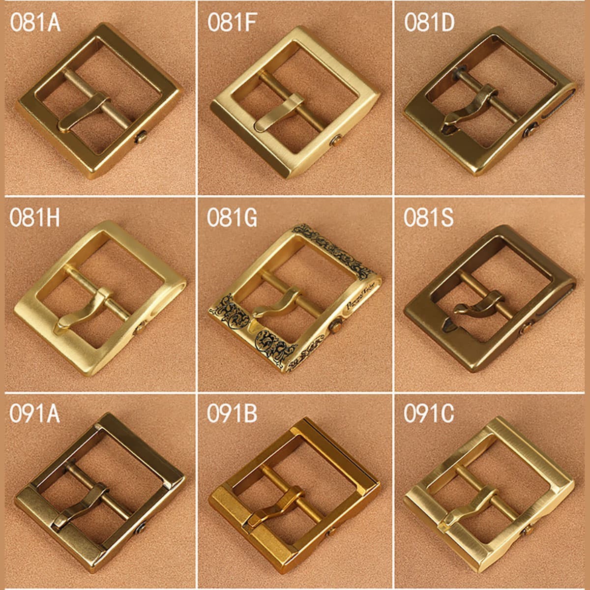 Brass Belt Buckle for Men Leather Belt Pin Buckle Stainless Steel Vintage Style