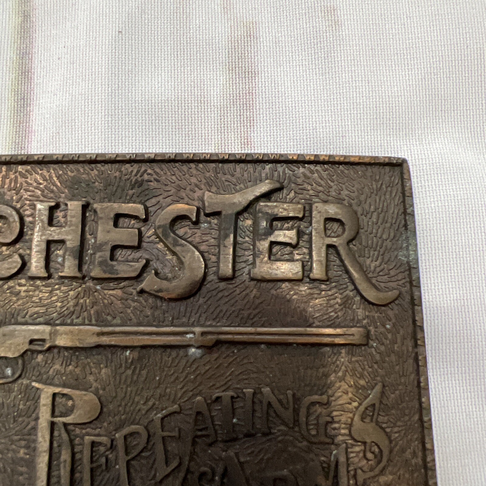 Vintage Winchester Repeating Arms New Haven Brass Belt Buckle