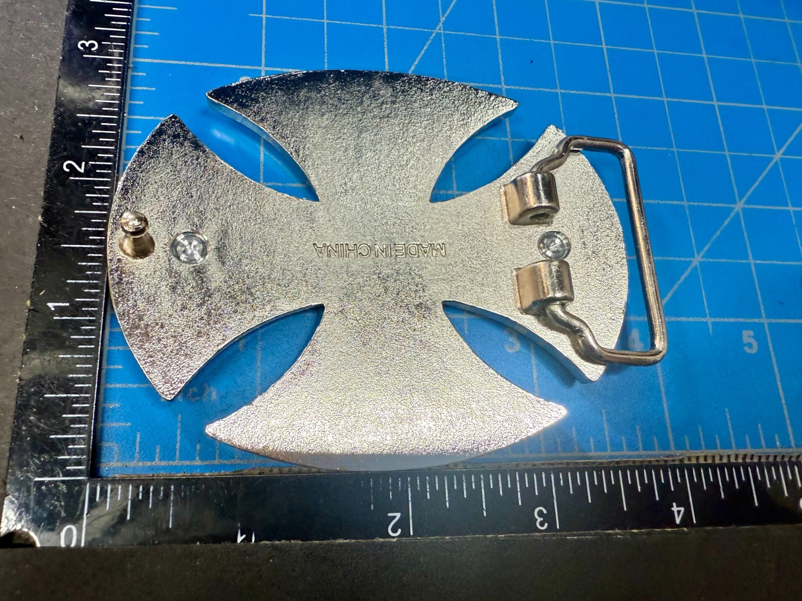 Maltese Celtic Iron Cross Gothic Punk Biker Silver Color Cutout Belt Buckle