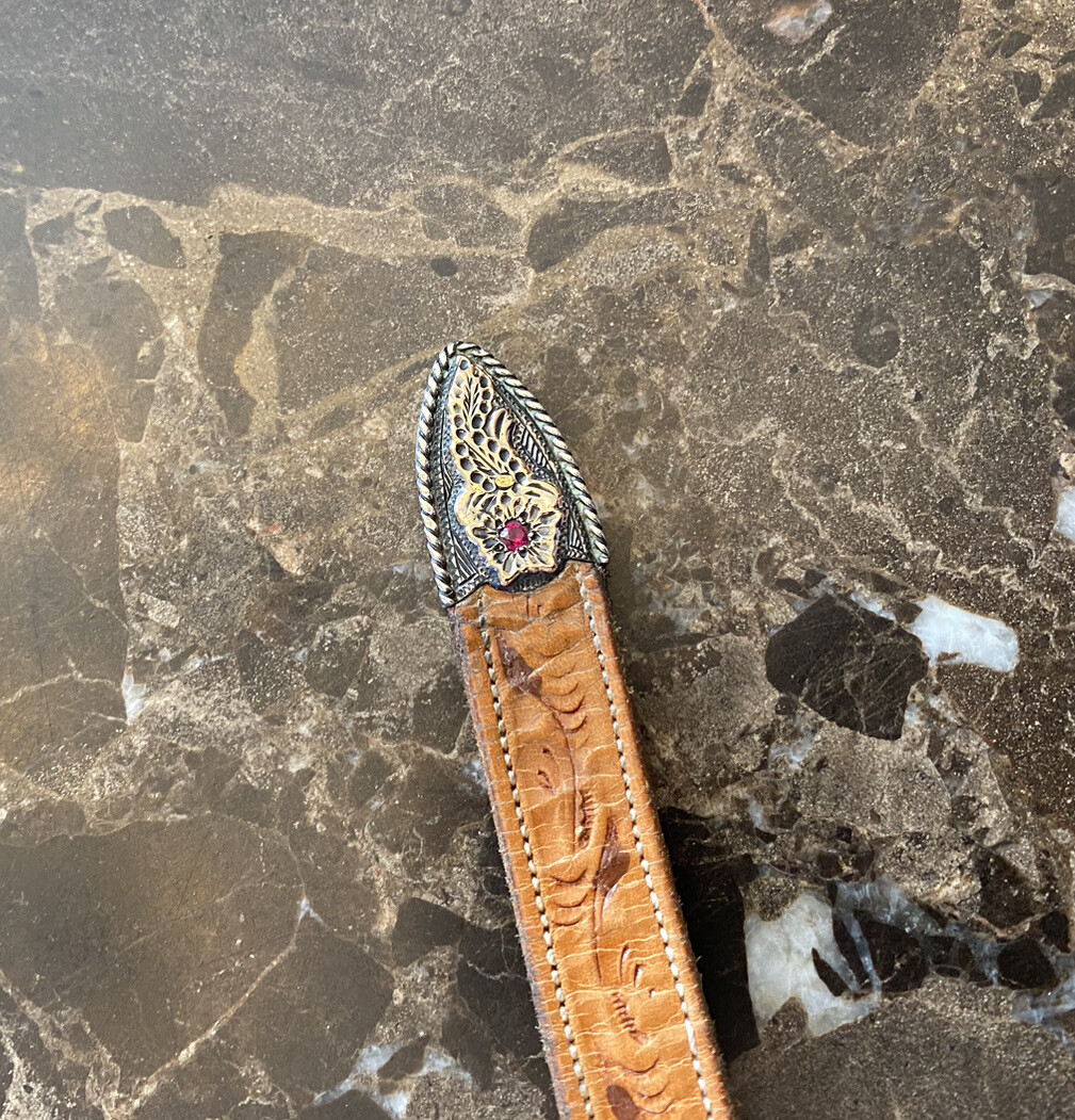 Hollands San Angelo .925 sterling 14k belt buckle set #205 ✅