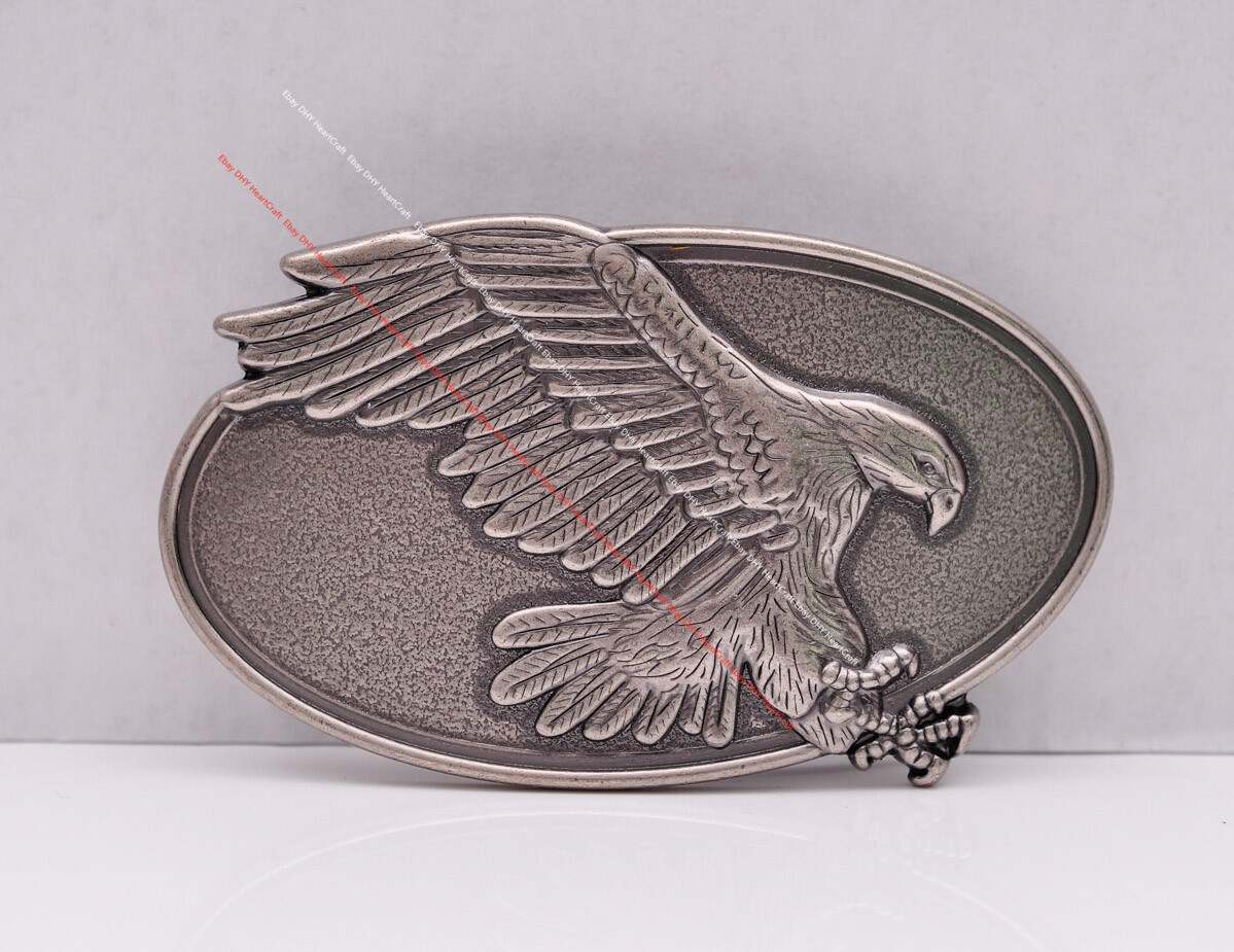 Retro Brass Fly Eagle DIY Leathercraft Western Cowboy Belt Buckle Fit 41mm Strap