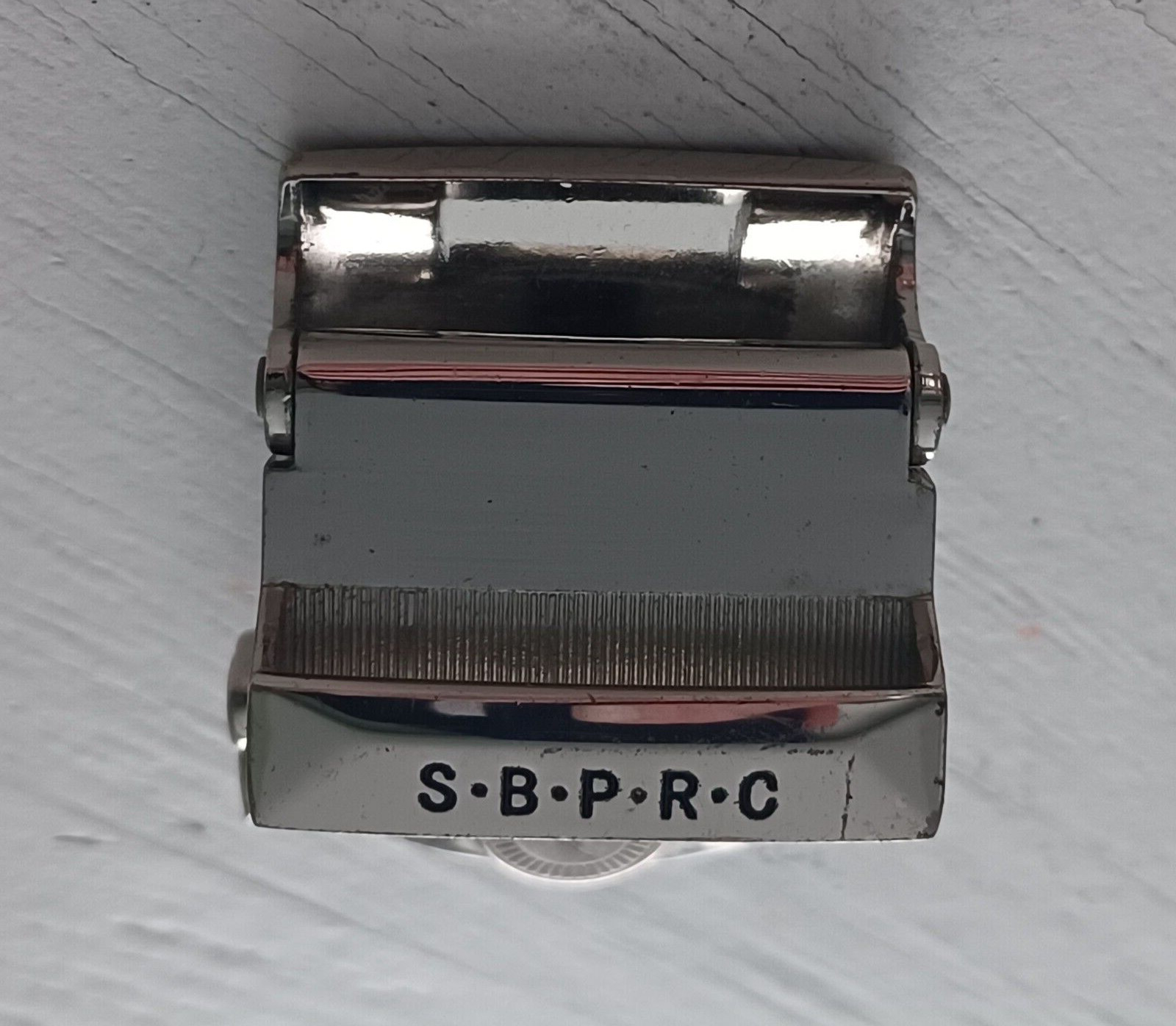 Santa Barbara Polo and Racquet Club Belt Buckle SBPRC Maroon Leather Silver Tone