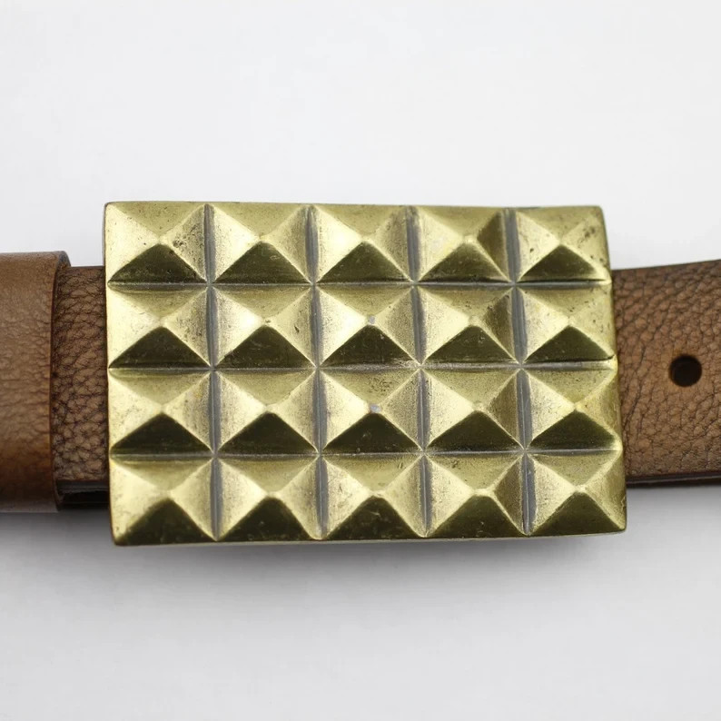 Vintage Chocolate Bar Design Metal Antique Brass Effect Belt Buckle