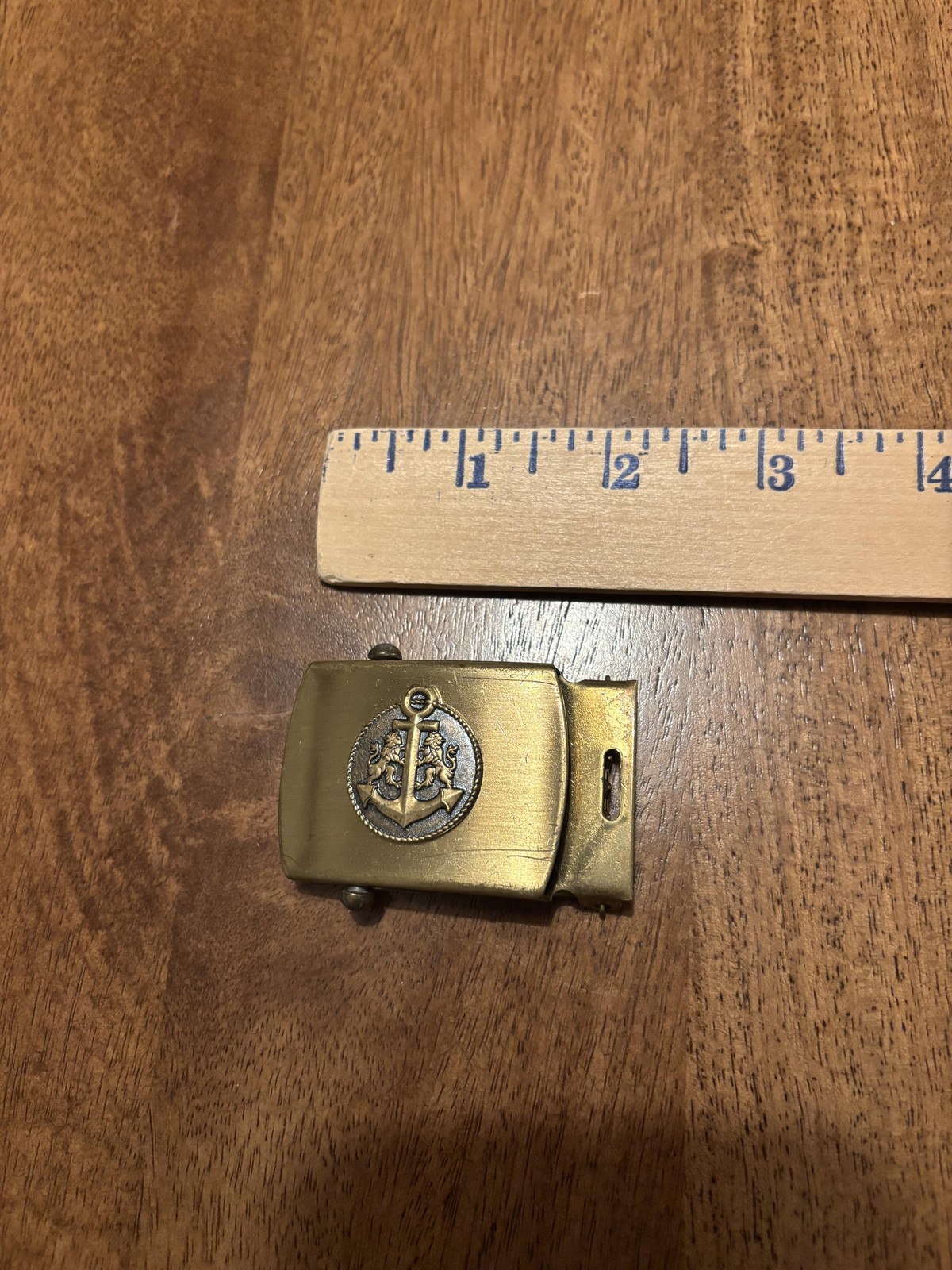 Nautical Anchor Navy Belt Buckle Mens Solid Brass Made USA Vintage Style