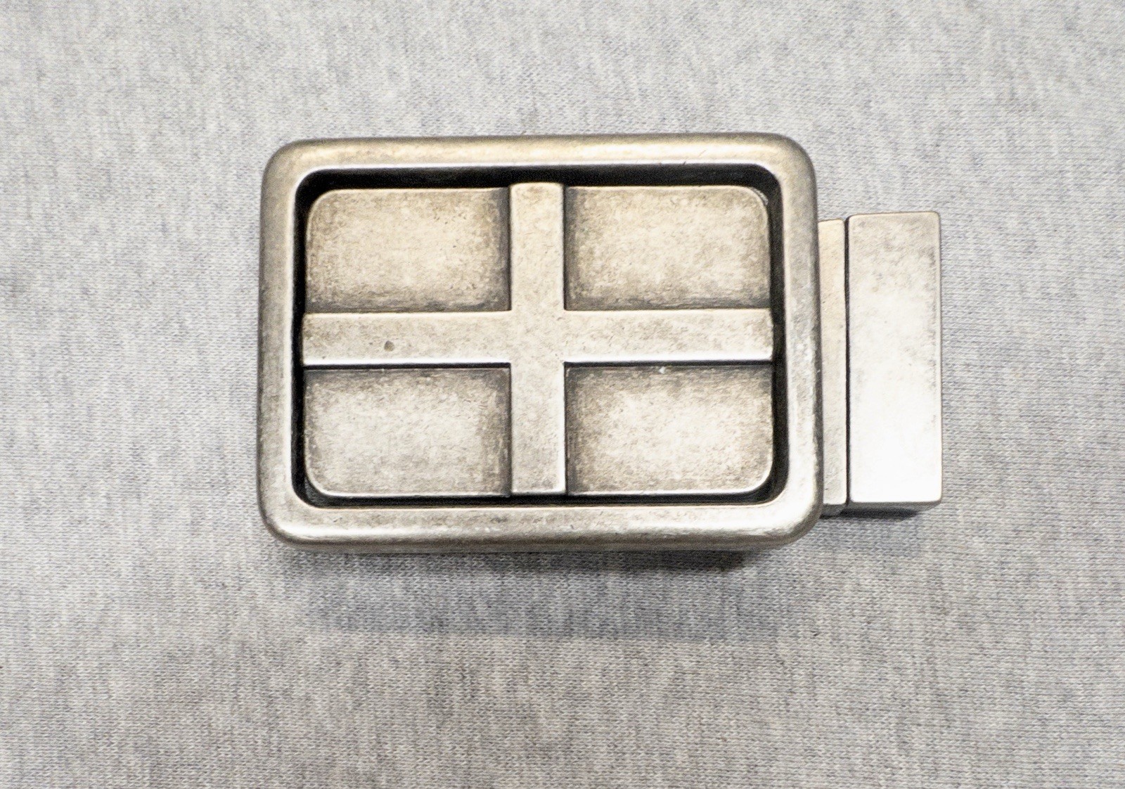 Silver St George Cross England Flag Belt Buckle Swivel Ratchet