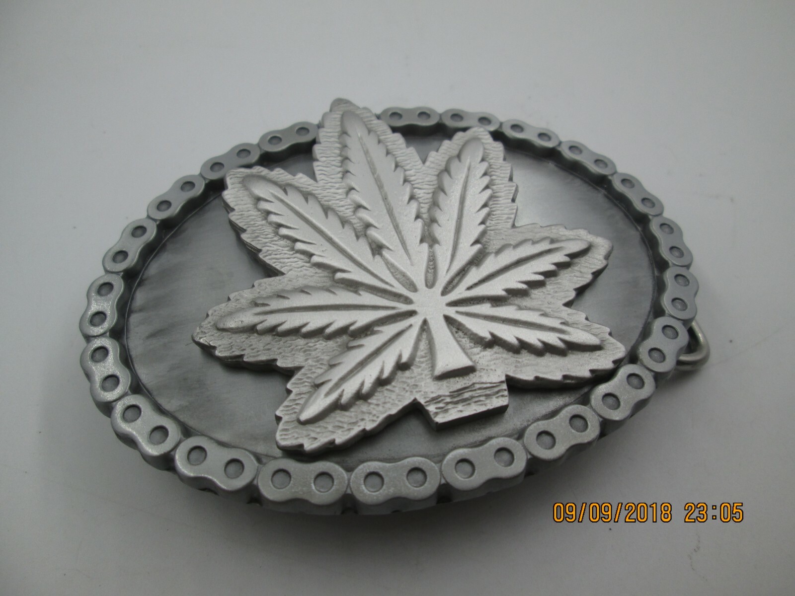 weed marijuana pot ganja leaf 420 biker belt buckle