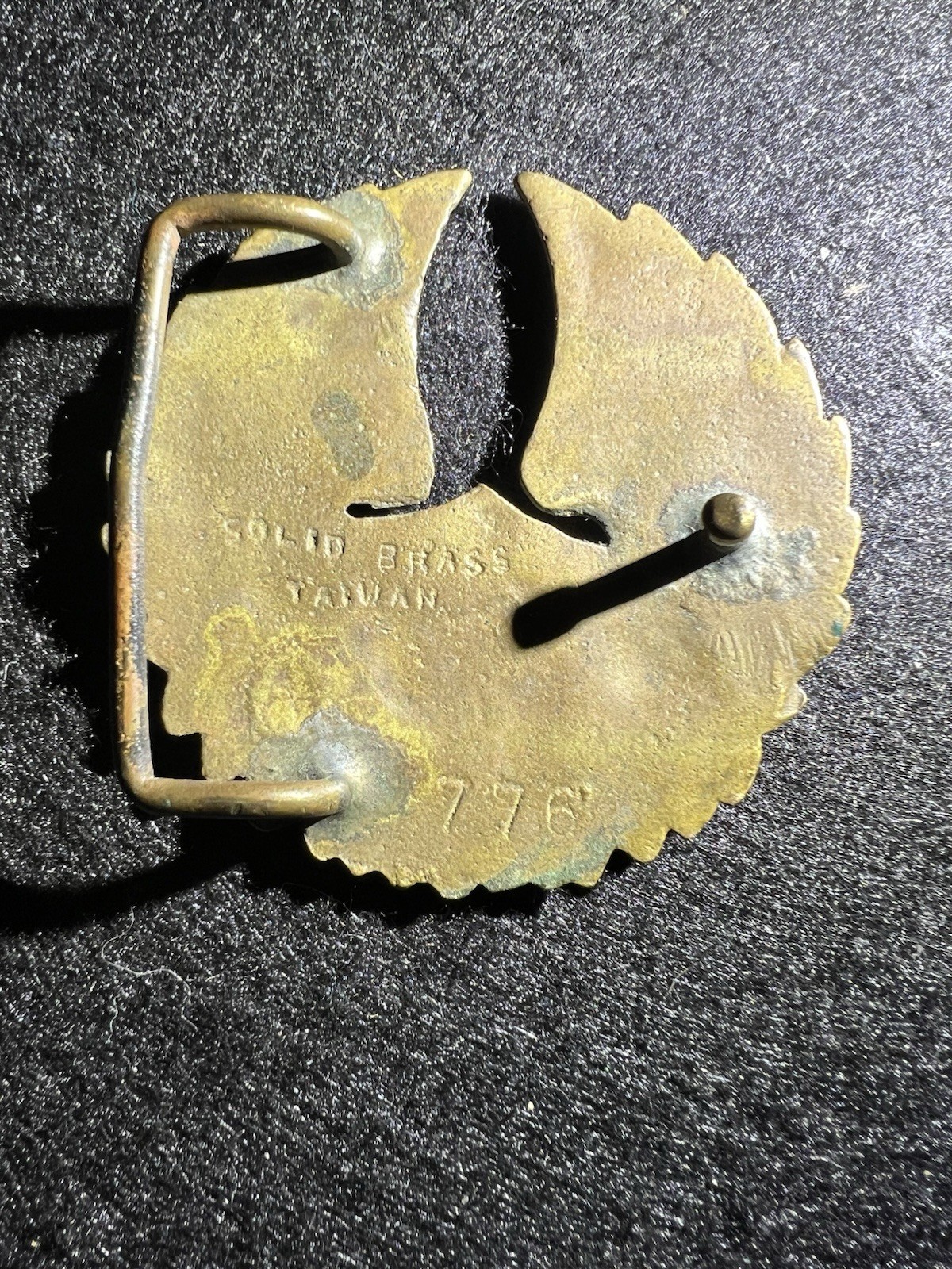 1970s vintage HARLEY DAVIDSON belt buckle SOLID BRASS motorcycle WINGS western