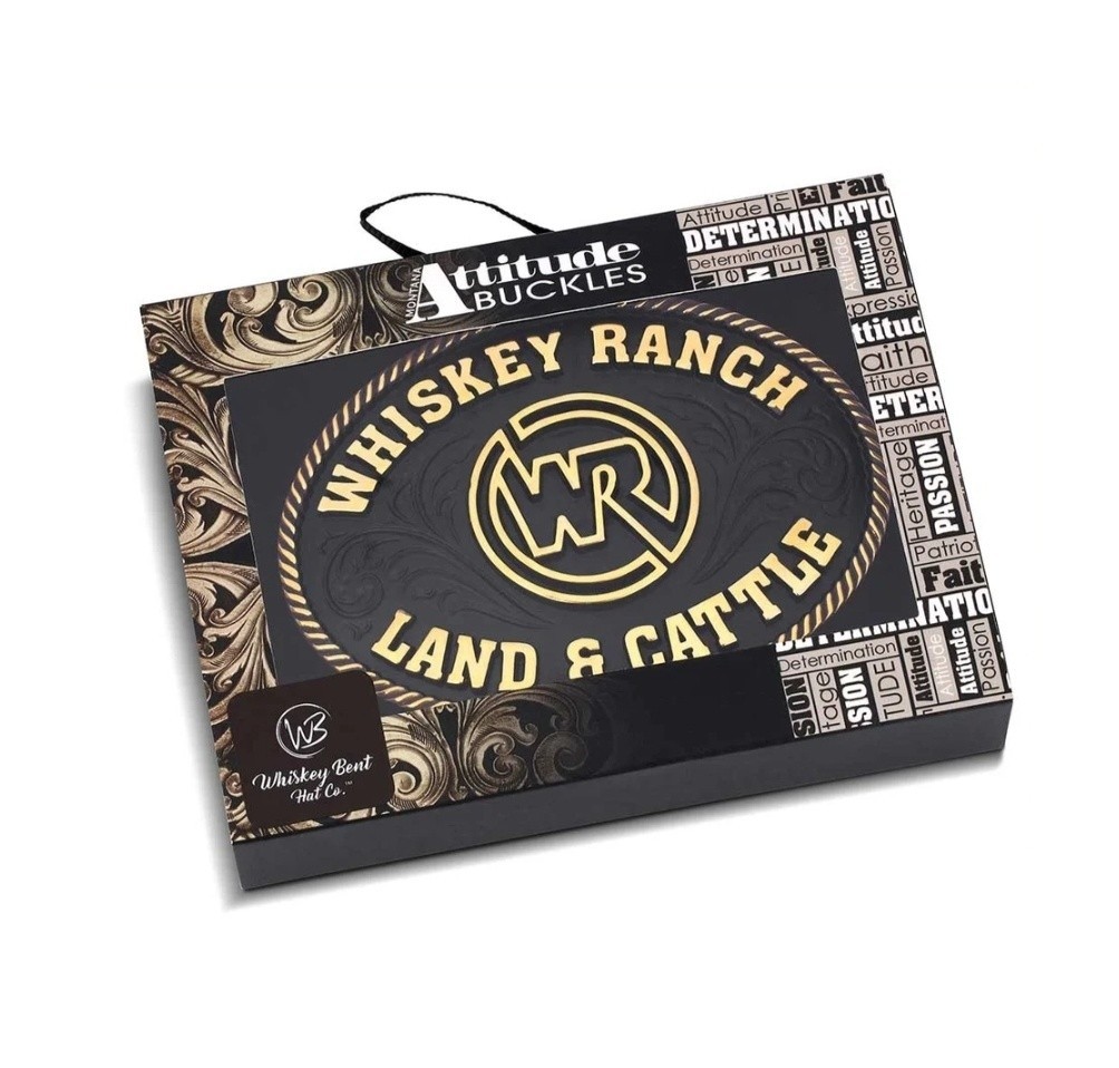 Montana Silversmiths Whiskey Ranch Land & Cattle Western Belt Buckle NEW!