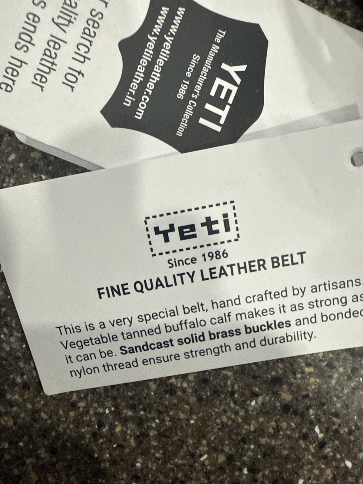Yeti Brown Belt With Solid Brass Buckle 3700-woven Size 42