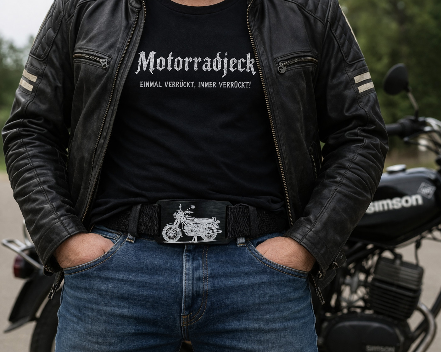 Crios Branding Belt Aluminium Buckle Simson S51 Legend Moped Motorcycle