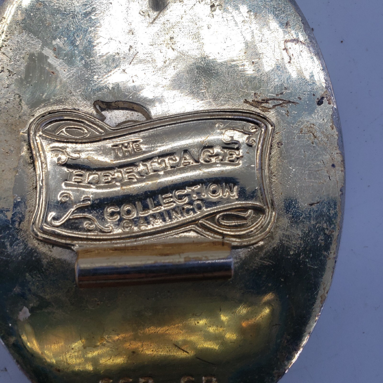 Aminco Heritage Collection T Initial Silver and Gold Plated Western Belt Buckle