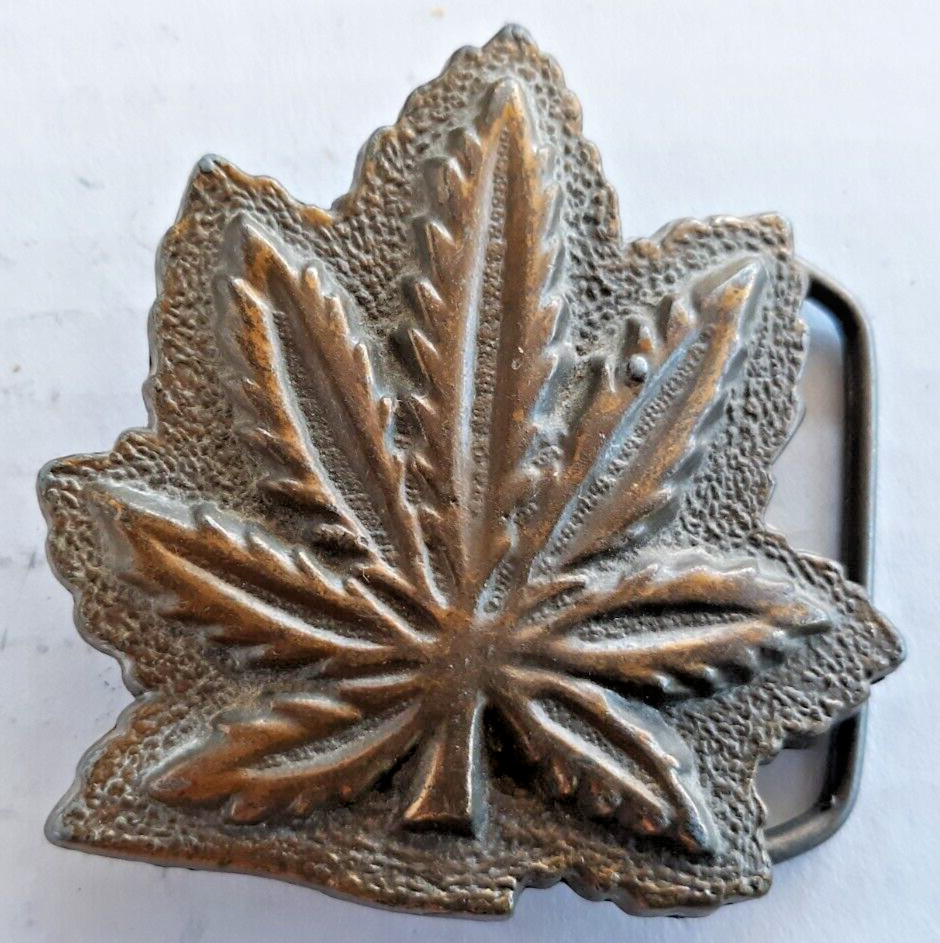 2.5&Prime; metal belt buckle cannabis marijuana leaf 2.25&Prime; long belt 1.75&Prime; unbranded