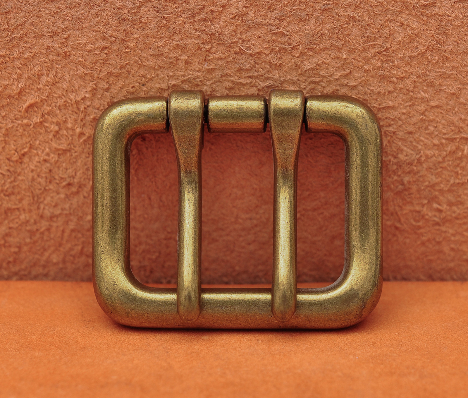 Men Retro Brass Double Tongue Pin Prong DIY Metal Belt Buckle Fits 40MM Straps